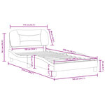 vidaXL Cadre de lit sans matelas Hvar taupe 100x200 cm tissu