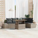 vidaXL Ensemble de salle à manger pour jardin 6 Pièces Gris  Marron