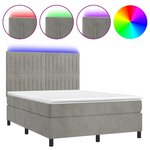 vidaXL Sommier à lattes de lit avec matelas LED Gris clair 140x200 cm