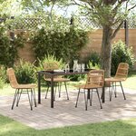 vidaXL Ensemble de Salle à Manger de Jardin 5 Pièces Marron Poly Rattan
