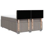 vidaXL Sommier à lattes de lit avec matelas Taupe 160x200 cm Tissu