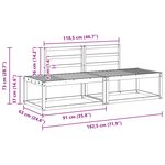 vidaXL Canapé d'extérieur en bout 2 Pièce Naturel 182 5 x 63 x 73 cm