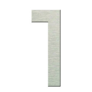 Numéro 1-Numéro adhésif pour boîtes aux lettres - Vinyle épais texturé, hauteur 50 mm - Inox Brossé