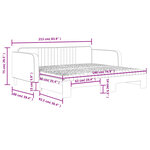vidaXL Lit de jour avec gigogne et matelas gris clair 90x190cm velours