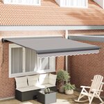 vidaXL Auvent Rétractable Gris clair 300 x 250 cm Tissu et Métal