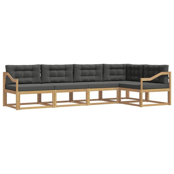 vidaXL Ensemble de canapés d'extérieur 4 Pièces Blanc et anthracite