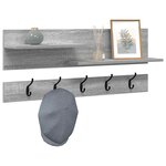 vidaXL Porte-manteau mural avec étagère Sonoma gris 90 x 15 x 36 cm