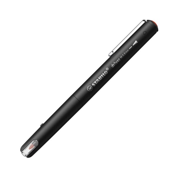 LOT de 5 Marqueur Stabilo Dr!ver pointe moyenne 0 8 mm - Encre à base d'eau  inodore et anti-bavures - Fabriqué à 94   en bioplastique - Rouge