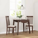 vidaXL Chaises à manger coussins 2 Pièces marron bois massif caoutchouc