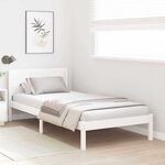 vidaXL Cadre de Lit Blanc en Pin Blanc Bois de pin massif Simple
