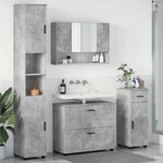 vidaXL Ensemble de mobilier de salle de bain 4 Pièces Gris béton