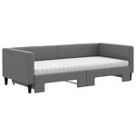 vidaXL Lit de jour avec gigogne et matelas gris foncé 90x190 cm tissu