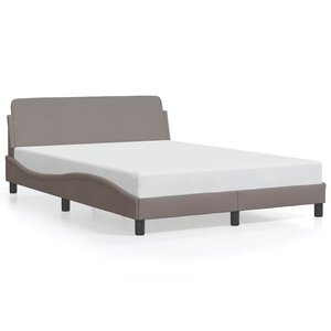vidaXL Cadre de lit Dover taupe 140x190 cm tissu