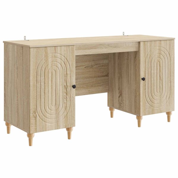 vidaXL Bureau avec étagère Sonoma 142 5 x 50 x 75 cm Bois d'ingénierie