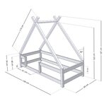 Lit cabane enfant TAHUKA 90 x 190 vert sauge