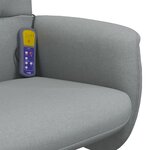 vidaXL Fauteuil inclinable de massage et repose-pied gris clair tissu