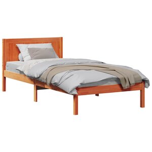 vidaXL Cadre de lit Marron 75 x 190 cm Bois de pin massif