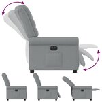 vidaXL Fauteuil inclinable électrique Gris clair Tissu