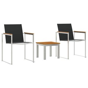 vidaXL Ensemble de salle à manger pour jardin 3 Pièces Marron et Noir