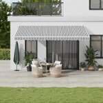 vidaXL Auvent manuel rétractable avec LED anthracite blanc 500x350 cm