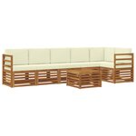 vidaXL Ensemble de canapés d'extérieur 7 pc Naturel et Crème Polyester
