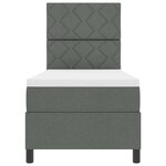 vidaXL Lit à ressorts avec matelas Gris foncé 80 x 200 cm tissu