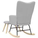 vidaXL Chaise à bascule avec repose-pied gris nuage tissu