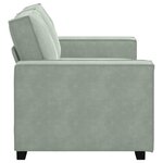 vidaXL Canapé à 2 places Gris clair 120 cm Velours