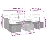 vidaXL Ensemble de canapé de jardin 7 Pièces Beige Poly rotin