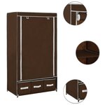 vidaXL Garde-robe Marron 87x49x159 cm Tissu