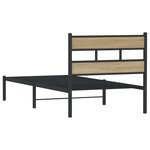 vidaXL Cadre de lit en métal sans matelas chêne sonoma 100x200 cm