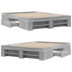 vidaXL Cadre de lit sonoma gris 140x190 cm bois d'ingénierie