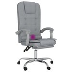 Fauteuil de bureau massage inclinable de bureau informatique étude clair tissu gris 02_0025385