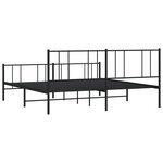 vidaXL Cadre de lit métal avec tête de lit/pied de lit noir 183x213 cm