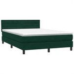 vidaXL Sommier à lattes de lit et matelas vert foncé 160x220cm velours