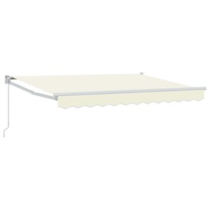 vidaXL Auvent rétractable Crème 3 5 x 2 m 100  Polyester et Aluminium