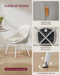 Lot de 2 chaises salle à manger supportant jusqu’à 120 kg coussin rembourré 55 cm d’épaisseur pieds évasés pour bureau salon gris tourterelle et blanc 12_0006218
