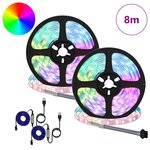 vidaXL Bande LED 2 Pièces Noir et Transparent 4000 mm Cuivre et plastique