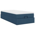 vidaXL Cadre de lit ottoman avec matelas bleu 90x200 cm tissu