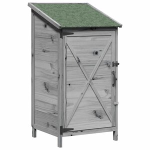 vidaXL Abri de jardin Gris 59 5 x 56 x 113 5 cm Bois d'ingénierie