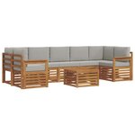 vidaXL Ensemble de canapés d'extérieur 8 pc Gris Naturel et Clair