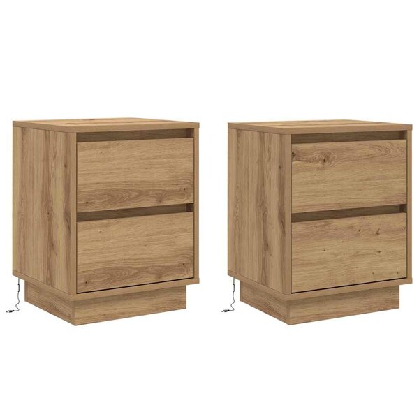 vidaXL Cabinet de chevet avec 2 Pièces chêne artisanal 39 x 34.5 x 50 cm