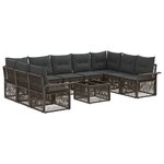 vidaXL Ensemble de canapé de jardin 10 Pièces Gris polyrotin
