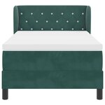 Lit avec sommier et matelas vidaXL Vert foncé 90x190 cm en velours