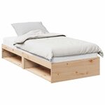 vidaXL Lit de jour avec matelas 100x200 cm bois de pin massif