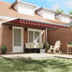 vidaXL Auvent rétractable orange et marron 4 5x3 m tissu et aluminium