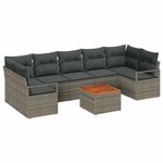 vidaXL Ensemble de canapé de jardin 8 Pièces Gris