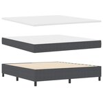 vidaXL Lit à ressorts avec matelas gris foncé  super king size  en velours côtelé