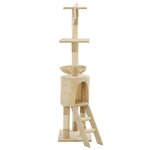 vidaXL Arbre à chat avec griffoirs en sisal 138 cm Beige