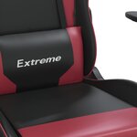 vidaXL Chaise de jeu Noir et rouge bordeaux Similicuir